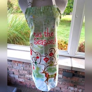 Kay Dee Designs Tis The Season Canvas Reindeer Apron Cute!!!